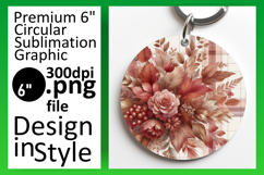 Creative Keychain Round PNG Artwork , Autumn Flower Product Image 1