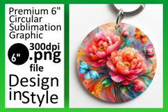 Cute Circle PNG Car Coaster Design , Flowers Product Image 1