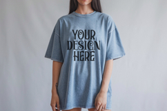 Denim Comfort Colors 1717 T-shirt Mockups, Real Model Product Image 1