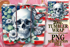 LUMINOUS ADVENTURES 20oz TUMBLER WRAP, Skull USA Product Image 1