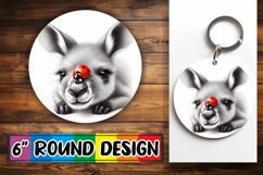Joyful Car Coaster Round Style PNG, Cute Animals Product Image 1