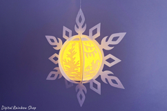 Snowflake lantern svg template, 3D Christmas ornament set Product Image 2