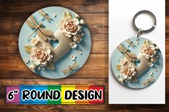 Radiant Circle Ornaments Design PNG, 3D Heart Product Image 1