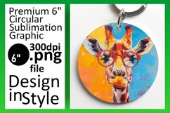 Spring Giraffe Round Design Sublimation Product Image 1