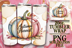 Uplifting Vibes 20oz tumbler wrap, Pumpkin Watercolor Product Image 1