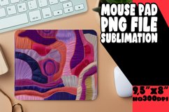 Bold Flower Embroidery Mouse Pad Sublimation Product Image 1
