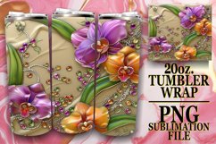 Summer Blossom Glitter Tumbler Wrap - 20oz Sublimation Product Image 1