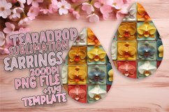 Radiant Flower Fantasy Sublimation Teardrop Earring Design Product Image 1