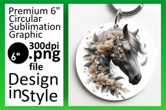 Stylish Circle PNG for Coaster Design , Horse Product Image 1