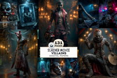 Slasher Movie Villain Horror Digital Papers Printable Pages Product Image 1