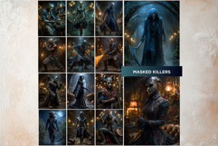 Slasher Movie Villain Horror Digital Papers Printable Pages Product Image 5