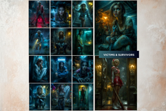 Slasher Movie Villain Horror Digital Papers Printable Pages Product Image 7