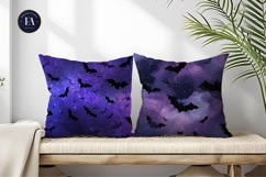 Tileable Flying Bat Silhouettes Spooky Digital Paper Product Image 2