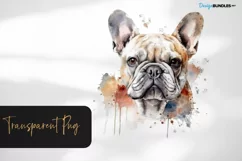 Watercolor dogs, French Bulldog design, transparent png Product Image 2