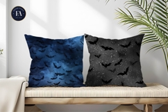 Flying Bat Silhouettes Seamless Spooky Digital Paper Product Image 2