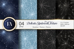 Delicate Seamless Spiderweb Pattern Tileable Digital Paper Product Image 1