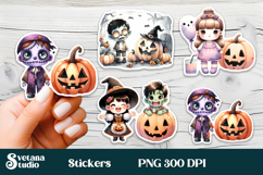 Halloween stickers PNG | Printable Halloween sticker bundle Product Image 9