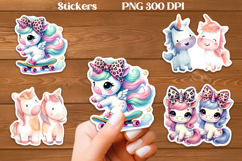 Cute unicorn stickers PNG | Cute animal sticker printable Product Image 1