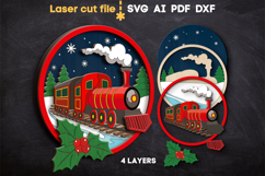 Christmas Train SVG laser cut files for Glowforge Product Image 2
