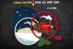 Christmas Train SVG laser cut files for Glowforge Product Image 3
