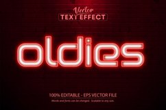 Oldies text, neon style editable text effect Product Image 1