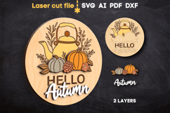Hello Autumn SVG laser cut files for Glowforge Product Image 2