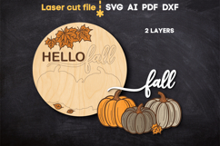 Hello Fall SVG laser cut files for Glowforge Product Image 3