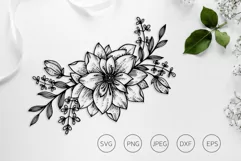 Floral bouquet SVG EPS. Leaves and Flowers. Wedding floral Product Image 1