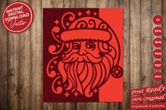 Papercut Christmas Santa Card Cover, Invitation, Spirals Product Image 4