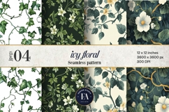 Ivy Floral Pattern | Vintage Botanical Leaf Texture Product Image 1