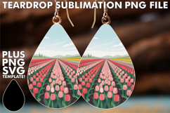 Cozy Teardrop Earrings Art PNG, Spring Product Image 1