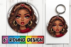 Bright Round Coasters Design PNG, Love Girl Product Image 1