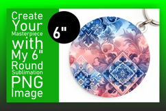 Gorgeous Round Design Car Coaster Template , Watercolor Patt Product Image 1