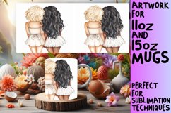 Chic Whimsical Springtime Girls Mug Wrap: 11oz 15oz Product Image 1