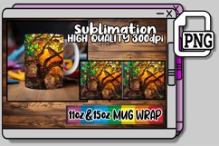 Whimsical Stained Glass Mug Wrap Scenes 11oz/15oz Product Image 1