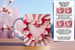 Sophisticated 15oz Mug Wrap Png Design , Flowers Heart Product Image 1