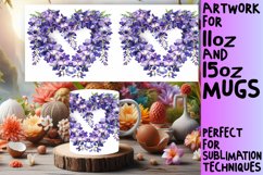 Mug Wrap Floral Heart Sublimation Design Product Image 1