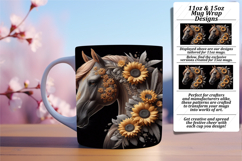 Chic 11oz Png Mug Wrap Template , Horse Product Image 1