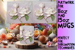 White Blossom Elegance: 3D Mug Sublimation Product Image 1