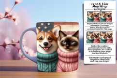 Beautiful 11oz Mug Wrap Png Artwork , Dog and cat Product Image 1