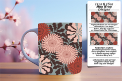 Artistic 15oz Mug Wrap Png Design , Flowers Product Image 1