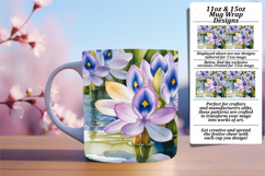 Glamorous 15oz Mug Wrap Png Artwork , Flowers Product Image 1