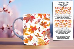 Autumn Leaves Pattern Mug Wrap for Sublimation 11oz/15oz Product Image 1
