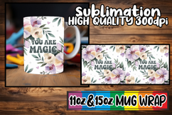 Happy hearts 11oz 15oz sublimation wrap, Flower Quote Product Image 1