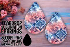 Dynamic Teardrop Earrings Design Art , Watercolor Patter Product Image 1