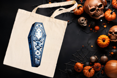 Cute blue Halloween coffin clipart t shirt designs png Product Image 2