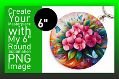 Sophisticated Round Design for Sublimation , Flowers Product Image 1