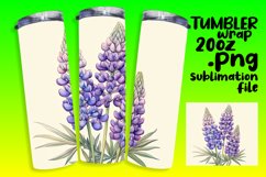 20oz Tumbler Watercolor Flower Sublimation Wrap Design Product Image 1