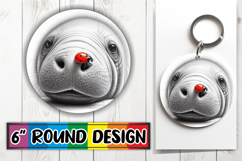 Bright Keychain Sublimation Circle, Cute Animals Product Image 1