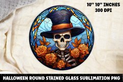 Halloween Stained Glass Sublimation PNG | Skull | Ghost Product Image 1